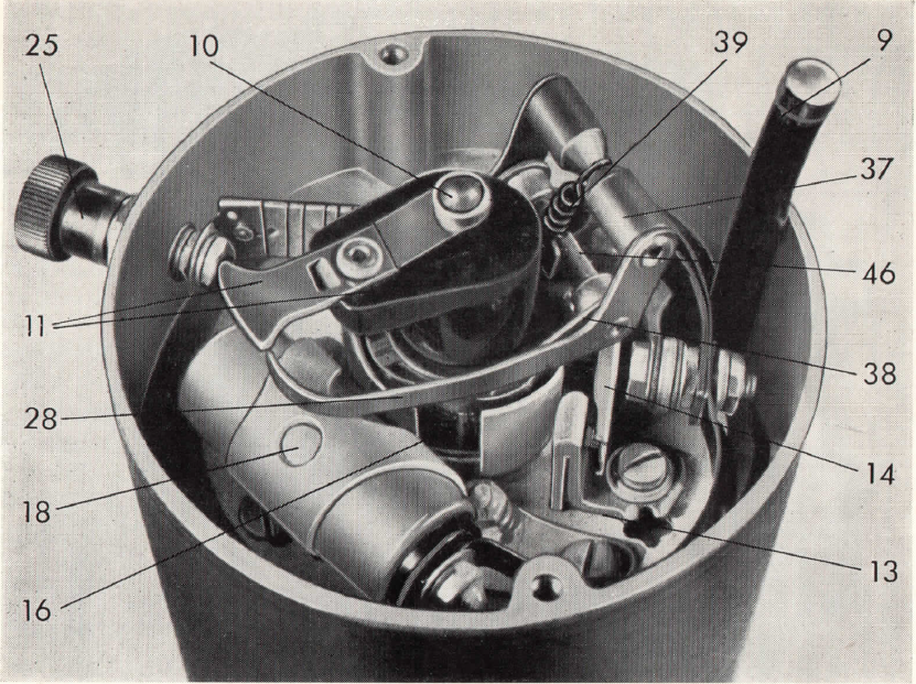 Detail mechanické části  distribuce 